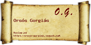 Orsós Gorgiás névjegykártya